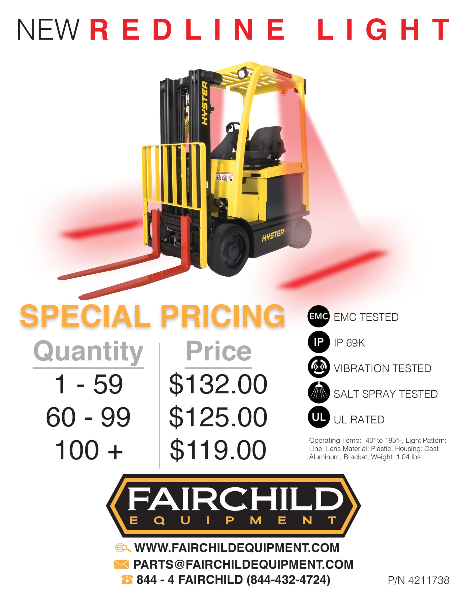 new redline light special pricing