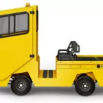 Side of Motrec MC-480 Burden Carrier utility vehicle with cab.