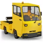 Yellow Motrec MC-480 Burden Carrier utility vehicle with cab.