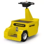 Back angle of yellow Motrec MP-120 personnel carrier.