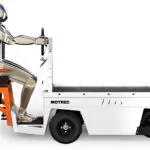 Side of Motrec MS-260 Stock Chaser vehicle with demo person sitting down.