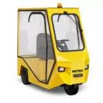 Front angle of Motrec MT-180 Tow Tractor with cab.