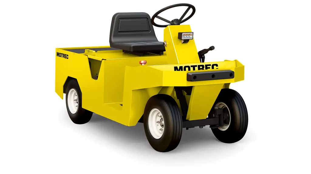 Front angle of Motrec MT-290 Tow Tractor vehicle.