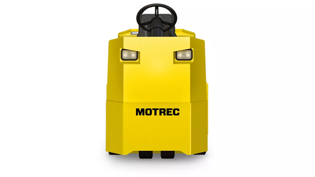 Front of Motrec MT-340 Tow Tractor vehicle.