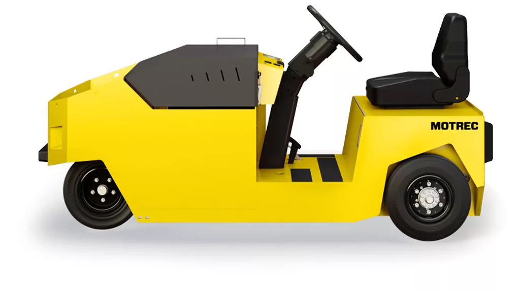 Side of Motrec MT-350 Tow Tractor vehicle.