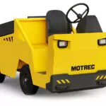 Front angle of Motrec MT-440 Narrow Tow Tractor utility vehicle.