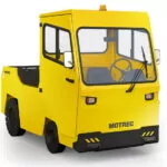 Front angle of Motrec MT-800 Tow Tractor vehicle with cab.