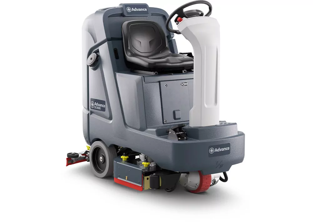 Advance SC4000 ride-on scrubber.