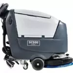 Advance SC500 walk behind scrubber, side view.