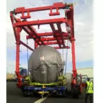 Combilift Combi-SC telescopic chain straddle carrier in Heavy Manufacturing Industry.