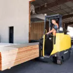 Combilift Combi-MR Reach Truck carrying timber and lumber.