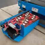 Genie GS-1930 battery services tray.