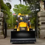 JCB 3CX Compact Backhoe Loader front view.