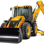 JCB 4CX Backhoe loader front angle.