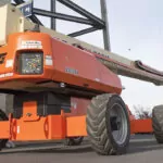 JLG 1500SJ telescopic boom lift, lowered.