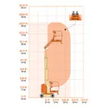 Reach diagram for JLG 20E Toucan Boom Lift.