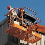 JLG 400S boom lift bucket.