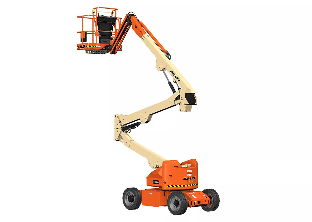 Electric JLG E450AJ articulating boom lift.