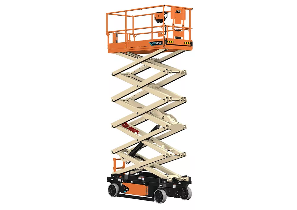 Raised JLG ES4046 scissor lift.