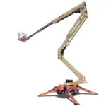 JLG X600AJ compact crawler boom lift, extended.