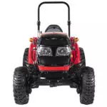 Front of Mahindra 1640 compact utility tractor.