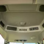Mahindra 1640 compact utility tractor cab interior.