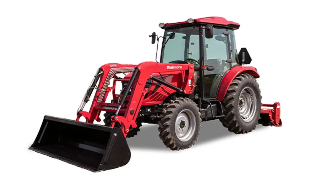 Mahindra 2670 PST Cab compact utility Tractor with bucket loader.
