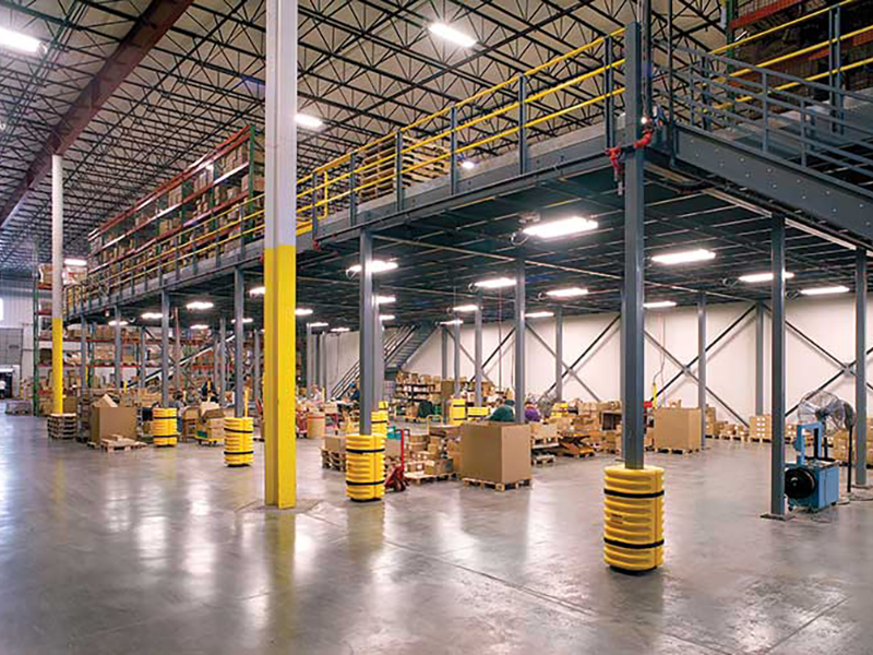 Mezzanine platform inside warehouse.