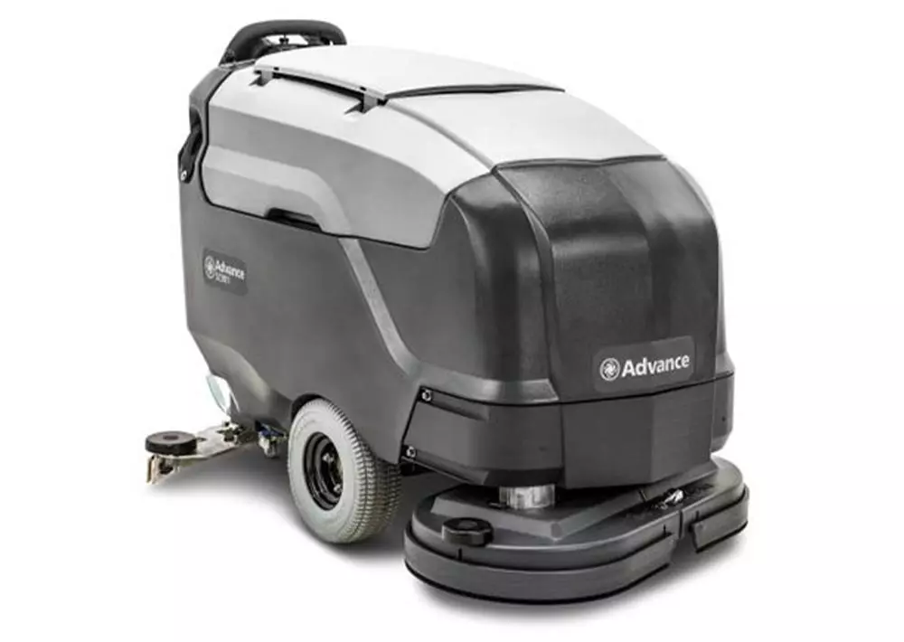 Advance SC901 professional walk-behind floor scrubber.