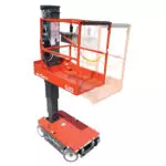 Skyjack SJ12 E vertical mast lift with extended platform option.