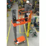 Skyjack SJ16 E aerial vertical mast lift raising operator.