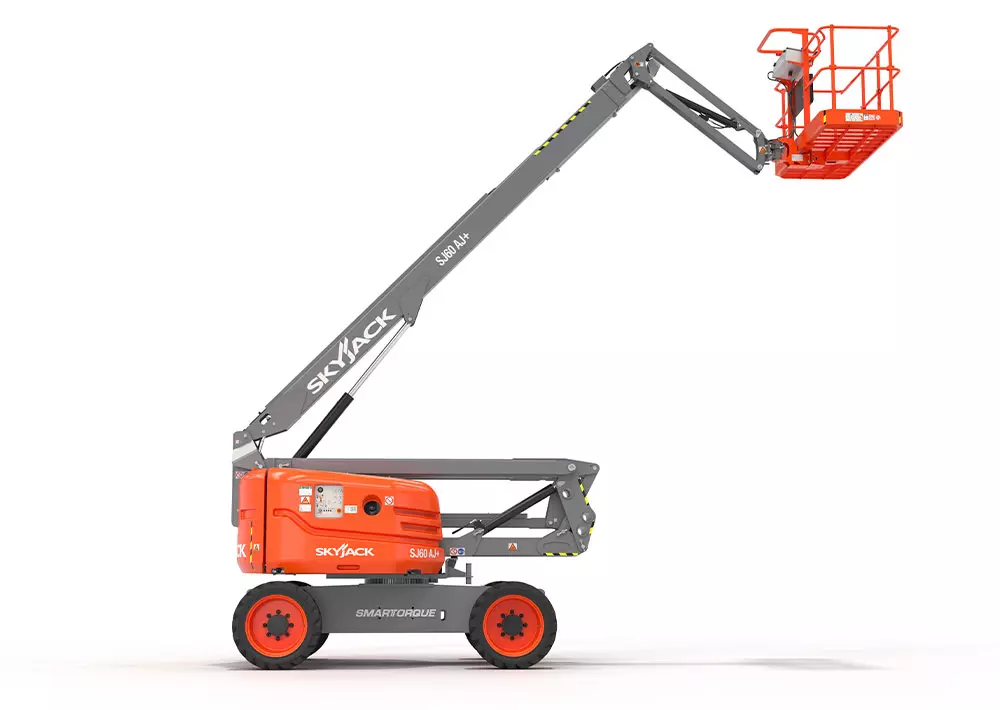 Skyjack SJ60 AJ+ articulating boom lift.