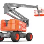 back of Skyjack SJ85 AJ articulating boom lift.