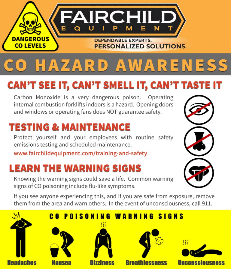 Carbon monoxide safety awareness tips for forklifts