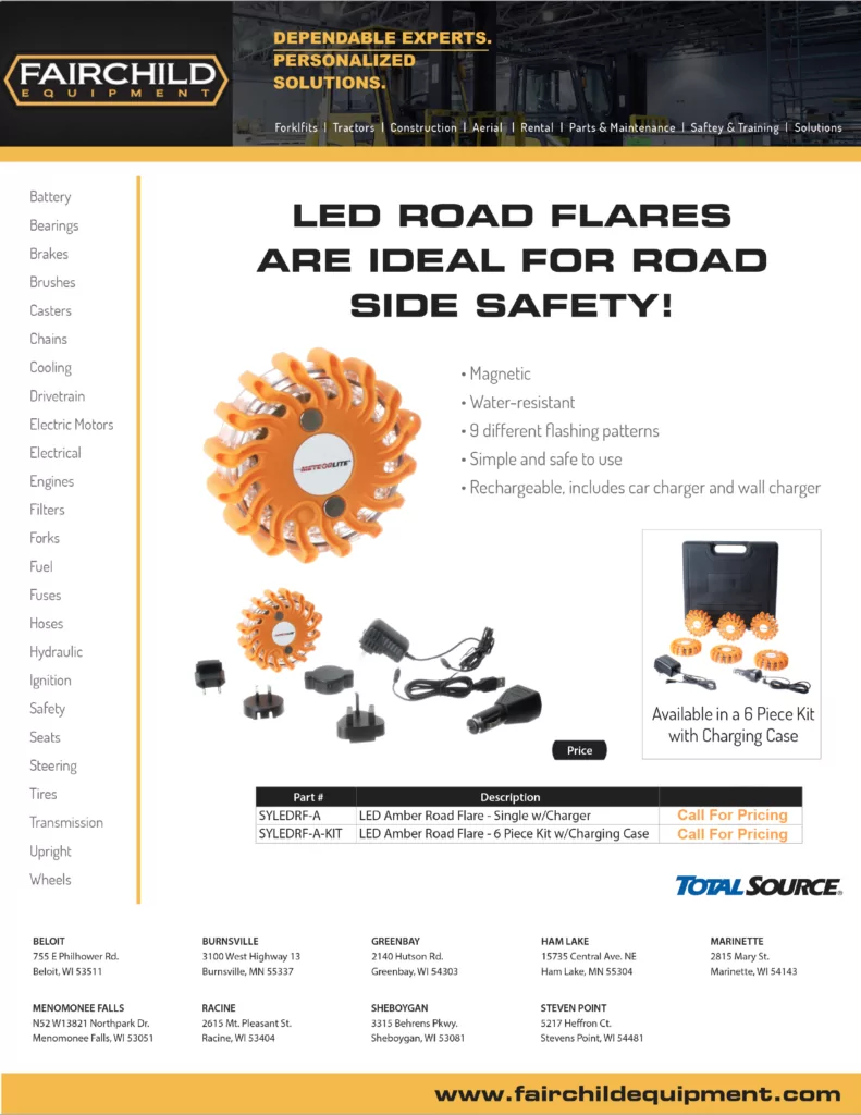 LED road flares are ideal for road side safety!