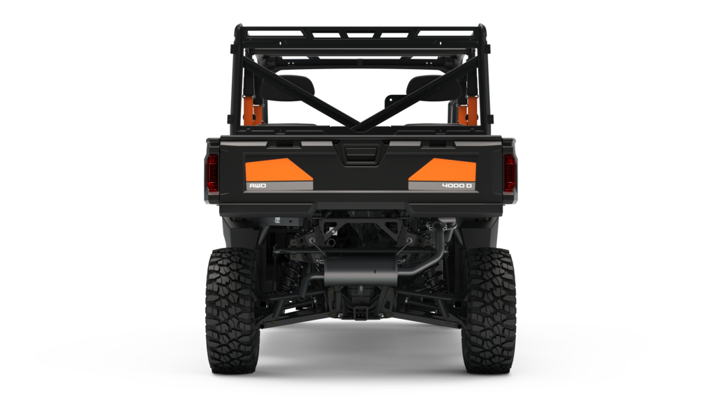 Polaris Commercial PRO XD Full-Size Diesel Crew Utility Vehicle back view.