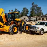 JCB 437 Wheel Loader construction and agriculture truck on construction site.