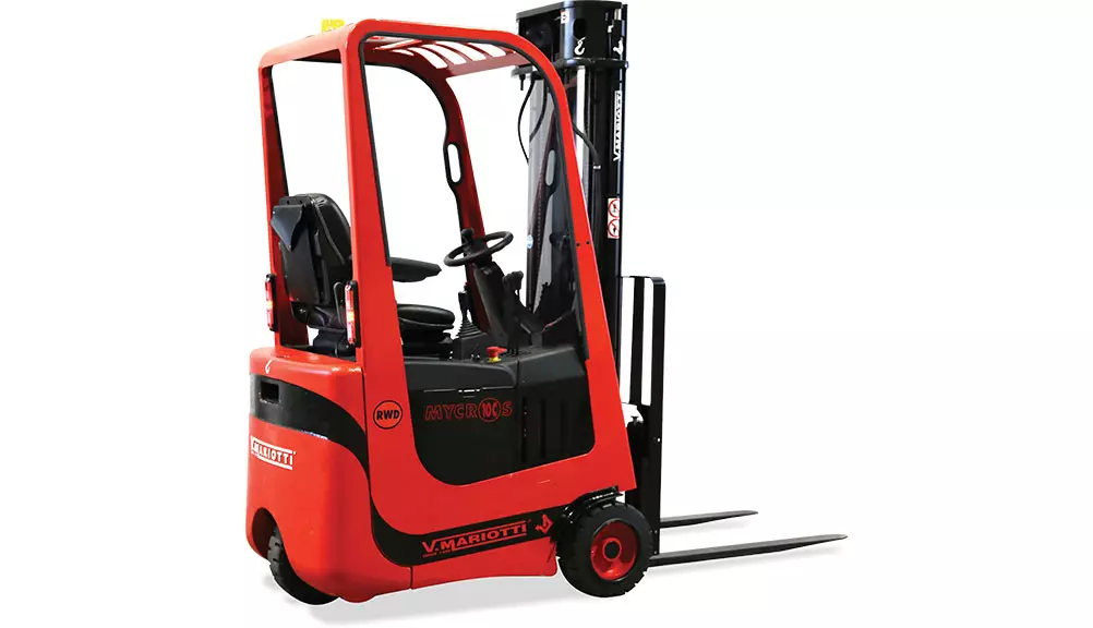 Mariotti MYCROS AC RWD 10C Forklift side angle.