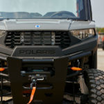 Pro XD Mid-Size Gas Crew Utility Vehicle by Polaris Commercial frontal close-up.