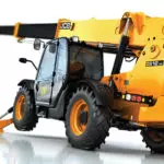 Back angled view of JCB 512-56 Telehandler.