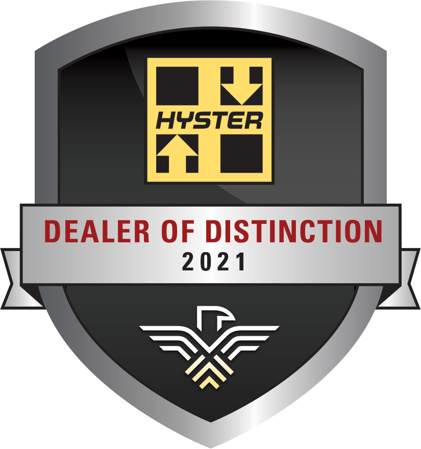 2021 Hyster Dealer of Distinction Award logo.