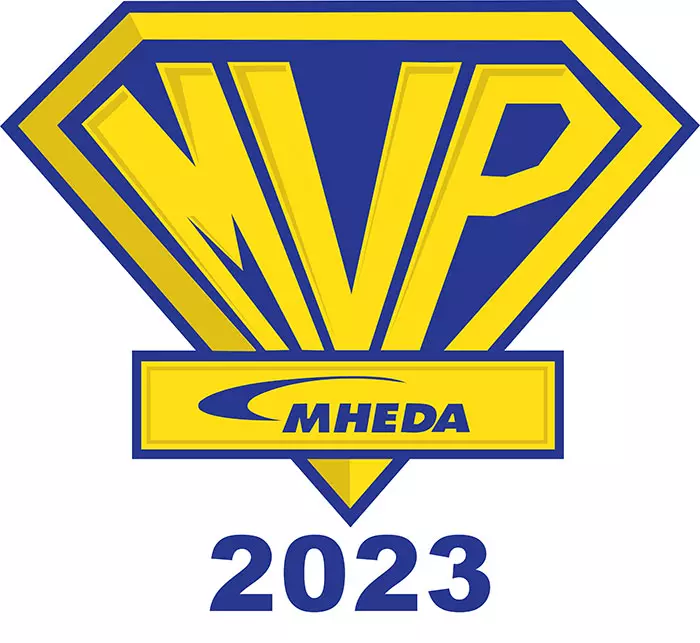 MHEDA MVP 2023 logo.