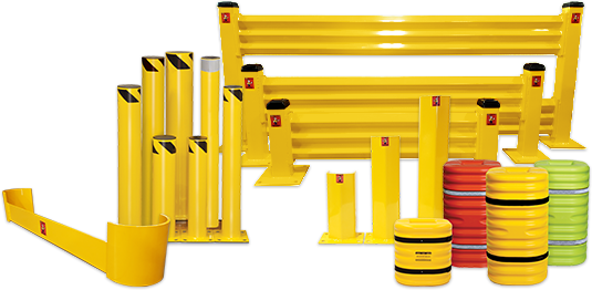 Savety Yellow collision awareness products and rails.