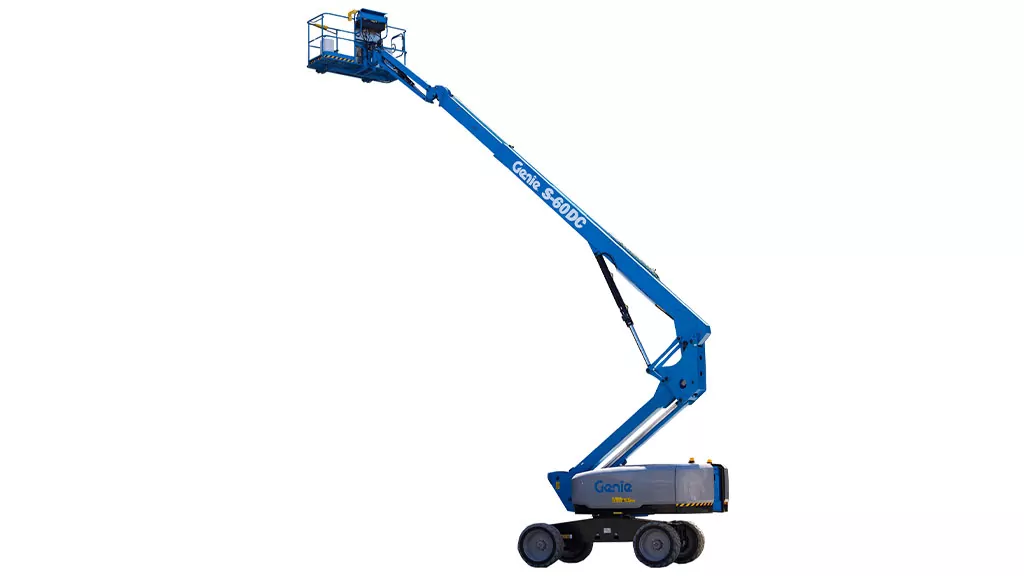 Genie S-60 DC Telescopic Boom Lift, partially extended.