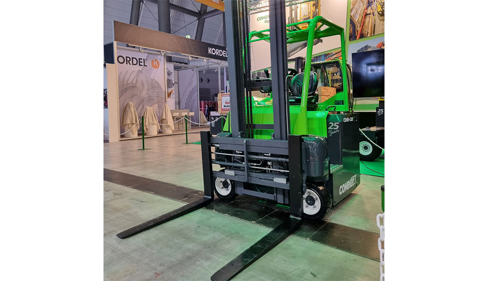 Combilift Combi-Cube forklift on showroom floor.