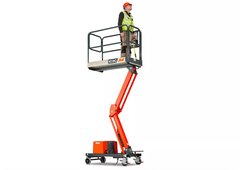 JLG 1030P access aerial lift with operator.