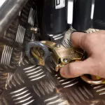 JLG 1030P access lift tie down area.