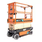 Stowed JLG AE1932 Davinci all-electric scissor lift.