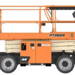 JLG RT2669 stowed rough terrain scissor lift.
