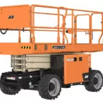 Stowed side angle of JLG RT2669 scissor lift.
